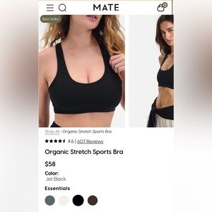 MATE the Label Jet Black Sports Bra